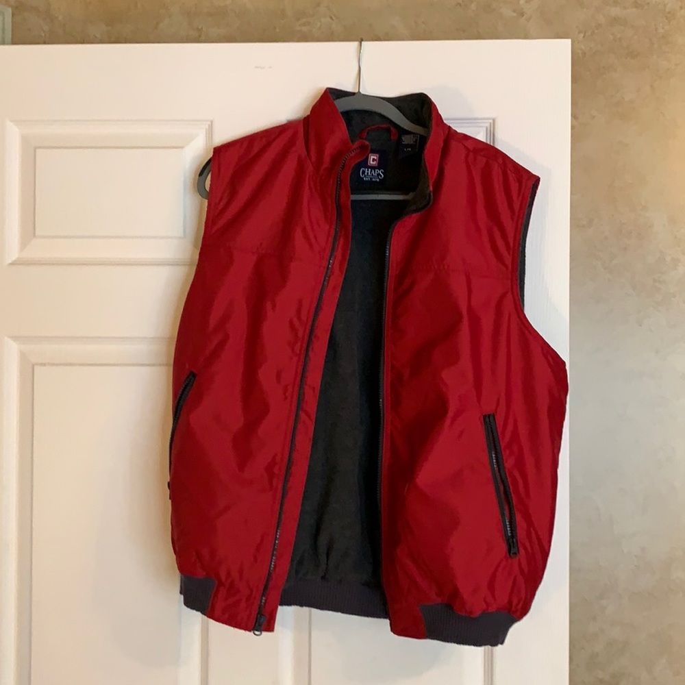 Chaps red coat vest